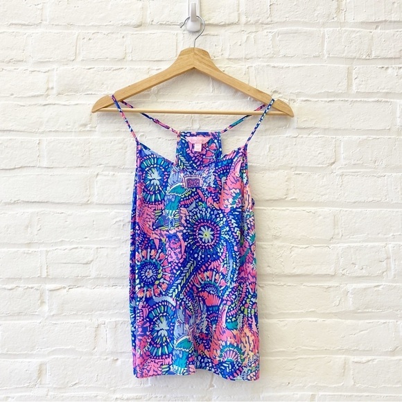 Lilly Pulitzer || Dusk Silk Tank Top No Prob Llama XS - Picture 1 of 8